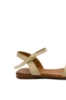 Imagine Sandale damă joase cu zale decorative, gri, din piele naturală GOR143