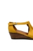 Imagine Sandale damă wedge cu baretă la gleznă, galben, din piele naturală MIR01