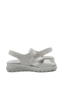 Imagine Sandale damă comode, fără toc, gri, din piele naturală