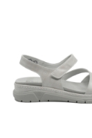 Imagine Sandale damă comode, fără toc, gri, din piele naturală