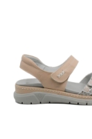 Imagine Sandale damă comode bej cu imprimeu, din piele naturală OTR12500