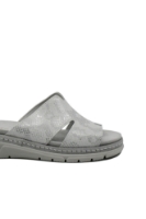 Imagine Saboți comozi damă gri șarpe, din piele naturală OTR12521