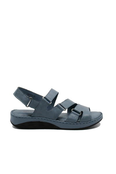Imagine Sandale comode în stil roman, blue, din piele naturală OTR20024