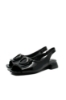 Imagine Sandale elegante negre din lac, cu baretă la spate OTR20005