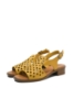 Imagine Sandale damă galbene din piele naturală cu perforații mari GOR6003