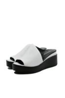 Imagine Saboți damă albi cu platformă, din piele naturală GORD42