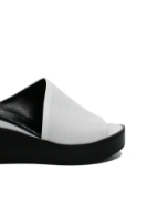 Imagine Saboți damă albi cu platformă, din piele naturală GORD42