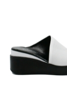 Imagine Saboți damă albi cu platformă, din piele naturală GORD42