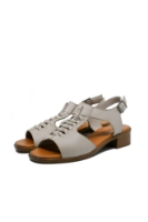 Imagine Sandale damă gri din piele naturală cu bordură împletită GOR6026