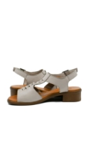 Imagine Sandale damă gri din piele naturală cu bordură împletită GOR6026