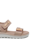 Imagine Sandale damă flatform, roz pudră, din piele naturală GOR4526