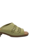 Imagine Saboți damă oliv din piele naturală, cu borduri împletite GOR6027