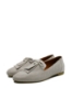 Imagine Pantofi loafer damă gri, din piele naturală cu perforații MIR7001