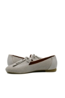 Imagine Pantofi loafer damă gri, din piele naturală cu perforații MIR7001