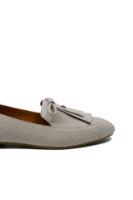 Imagine Pantofi loafer damă gri, din piele naturală cu perforații MIR7001