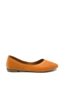 Imagine Balerini oranj din piele naturală cu model floral perforat MIR3016