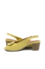 Imagine Sandale damă cu toc bloc, galben deschis, din piele naturală MIR507