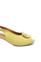 Imagine Sandale damă cu toc bloc, galben deschis, din piele naturală MIR507
