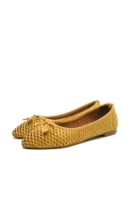 Imagine Balerini damă galbeni din piele naturală cu model perforat plasă MIR3043