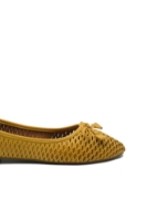 Imagine Balerini damă galbeni din piele naturală cu model perforat plasă MIR3043