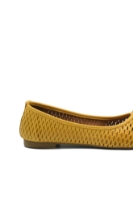 Imagine Balerini damă galbeni din piele naturală cu model perforat plasă MIR3043