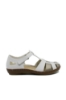 Imagine Pantofi comozi cu decupaje albi cu gri din piele naturală RIK45869-80