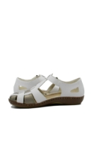 Imagine Pantofi comozi cu decupaje albi cu gri din piele naturală RIK45869-80