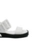 Imagine Sandale damă albe din piele naturală, cu cataramă mare GOR2235