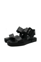 Imagine Sandale damă negre din piele naturală, cu cataramă mare GOR2235
