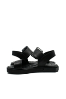 Imagine Sandale damă negre din piele naturală, cu cataramă mare GOR2235