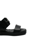 Imagine Sandale damă negre din piele naturală, cu cataramă mare GOR2235