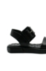 Imagine Sandale damă negre din piele naturală, cu cataramă mare GOR2235