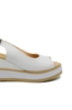 Imagine Sandale damă wedge cu platformă, albe, din piele naturală GOR977