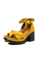 Imagine Sandale damă ultra chunky, galbene, din piele naturală MIR10407