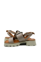 Imagine Sandale damă cu două benzi și cataramă, bej, din piele naturală MIR10303