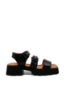 Imagine Sandale damă cu două catarame, negre, din piele naturală MIR10302