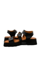 Imagine Sandale damă cu două catarame, negre, din piele naturală MIR10302
