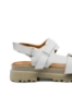 Imagine Sandale damă platformă cu barete duble, albe, din piele naturală MIR10243