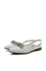 Imagine Pantofi damă flat decupați albi din piele naturală LF383