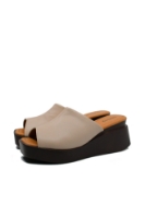 Imagine Saboți cu platformă, bej, din piele naturală FLGS045