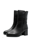 Imagine Cizme damă cu toc bloc, negre, din piele naturală REMD0V71-01