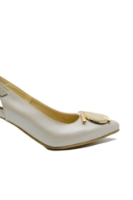 Imagine Pantofi stiletto decupați, bej sidefat, din piele naturală SORD23