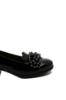 Imagine Pantofi damă cu buchet de ciucuri decorativi, negri, din lac FLO613