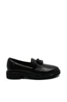 Imagine Pantofi damă casual, cu coroniță decorativă, negri, din piele naturală FLO611