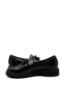 Imagine Pantofi damă casual, cu coroniță decorativă, negri, din piele naturală FLO611