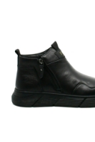 Imagine Ghete stilate bărbați negre, din piele naturală, cu fermoar lateral FNX999339
