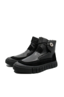 Imagine Ghete bărbați hi-top îmblănite, negre, din piele naturală OTR21813