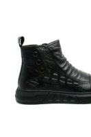 Imagine Ghete bărbați negre, cu model croco, din piele naturală OTR30007