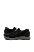 Imagine Pantofi stil mocasini negri, din piele întoarsă RIKB0654-00
