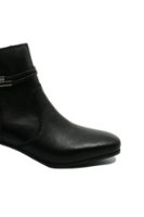 Imagine Botine negre din piele naturală, cu vârf pătrat și toc bloc RIK70973-00